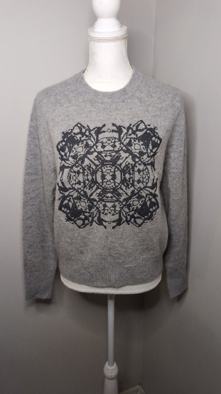 White + Warren x The Met Dragon Tapestry 100% Cashmere Sweater XS